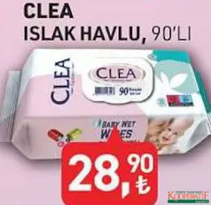 CLEA ISLAK MENDİL HAVLU 90'LI CLEA ISLAK MENDİL HAVLU 90'LI
